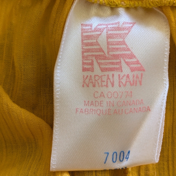 💛💙 Vintage Karen Kain 100% Cotton Flowy Pull Over Dress w/ Pockets, S (M) - Picture 4 of 9